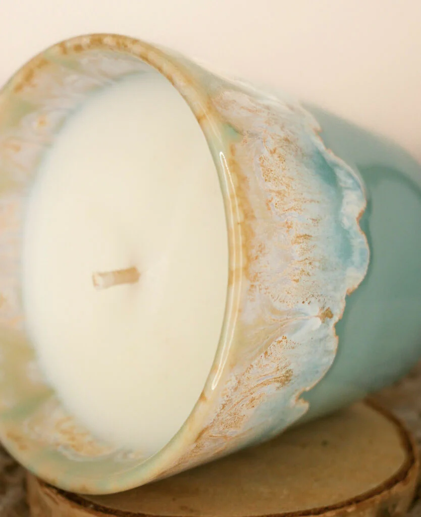 Refillable Coffee Cup Candle in Aqua - Image 4
