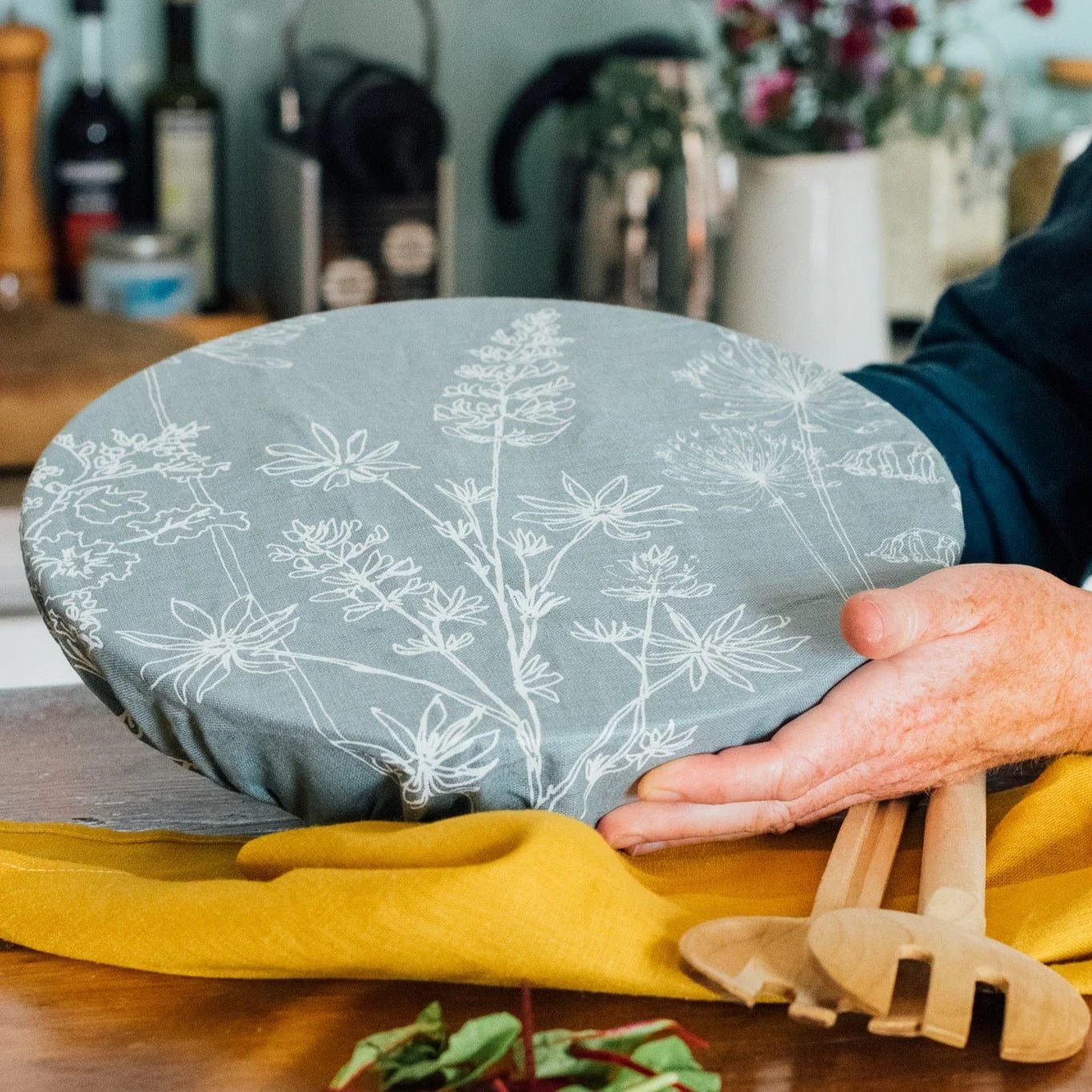 Reusable Linen Bowl Cover - Large Size - Image 3