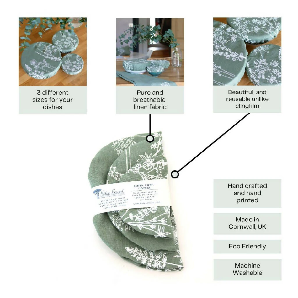 Reusable Linen Bowl Covers - Image 2