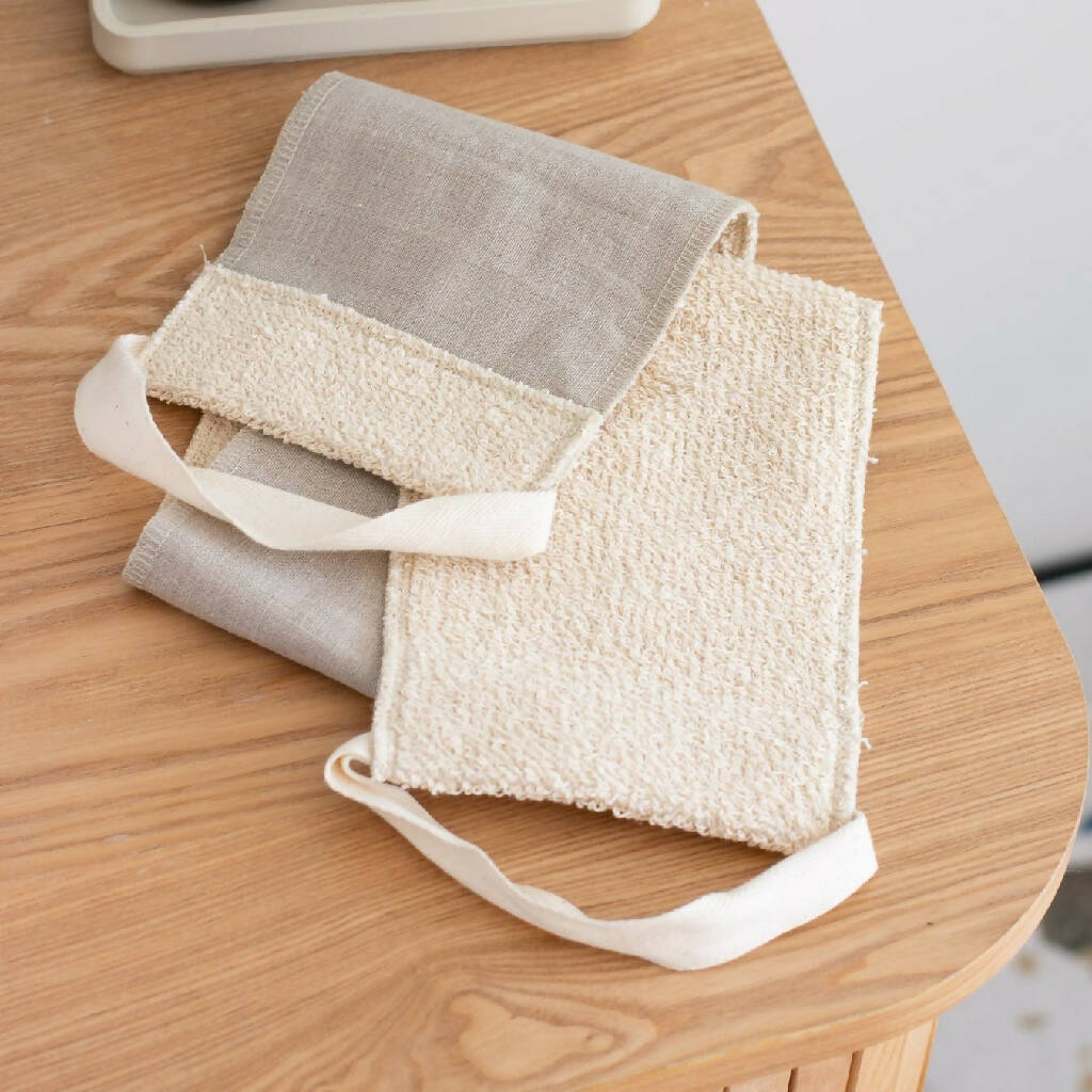 Reusable Linen & Cotton Back Scrubber - Image 3