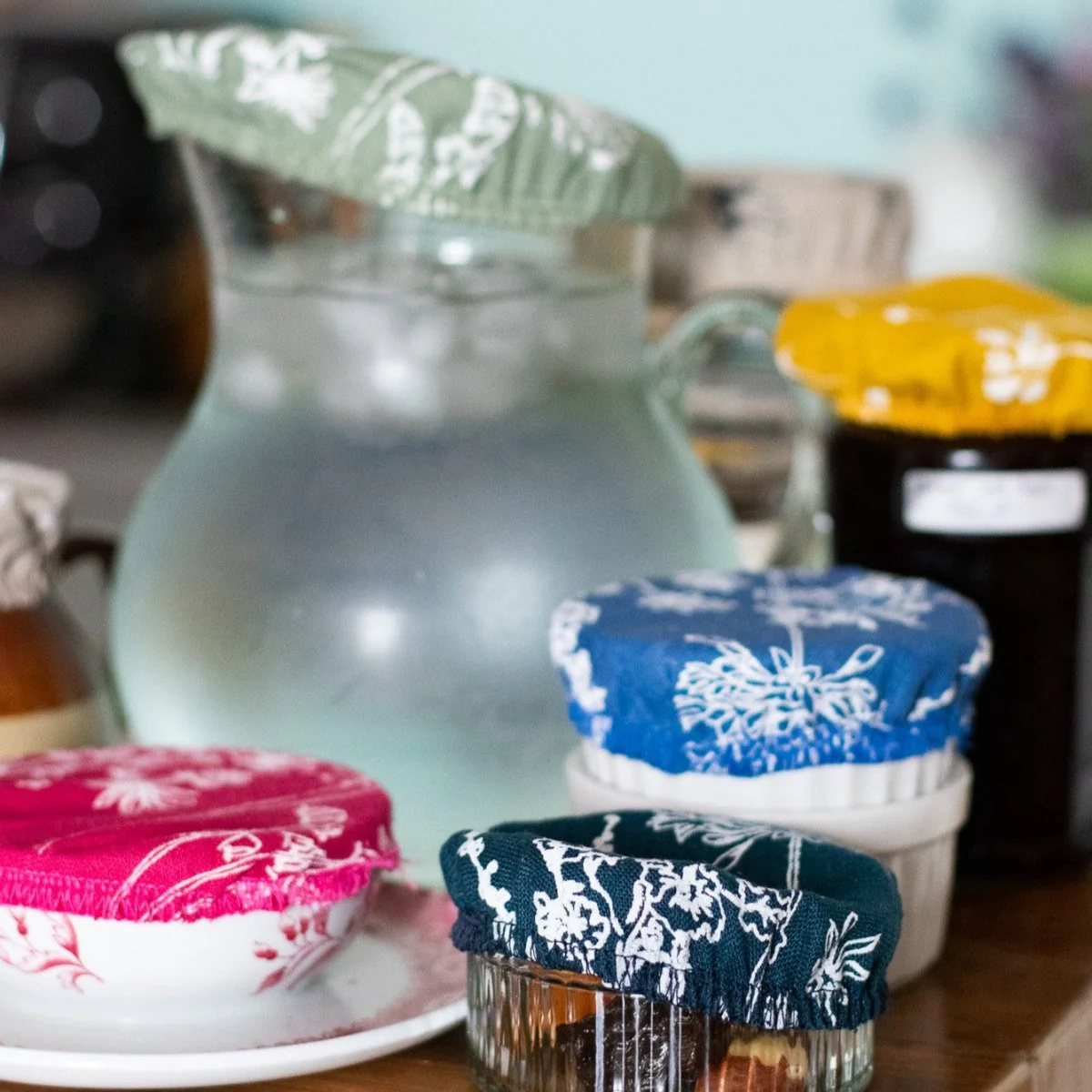 Reusable Small Linen Bowl Covers For Jars - Image 3