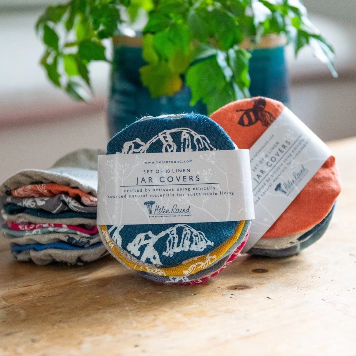 Reusable Small Linen Bowl Covers For Jars - Image 5