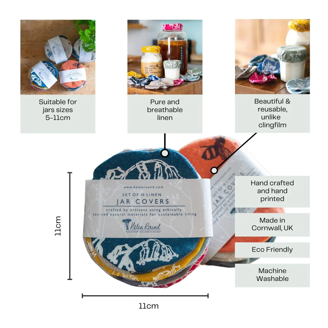 Reusable Small Linen Bowl Covers For Jars - Image 7