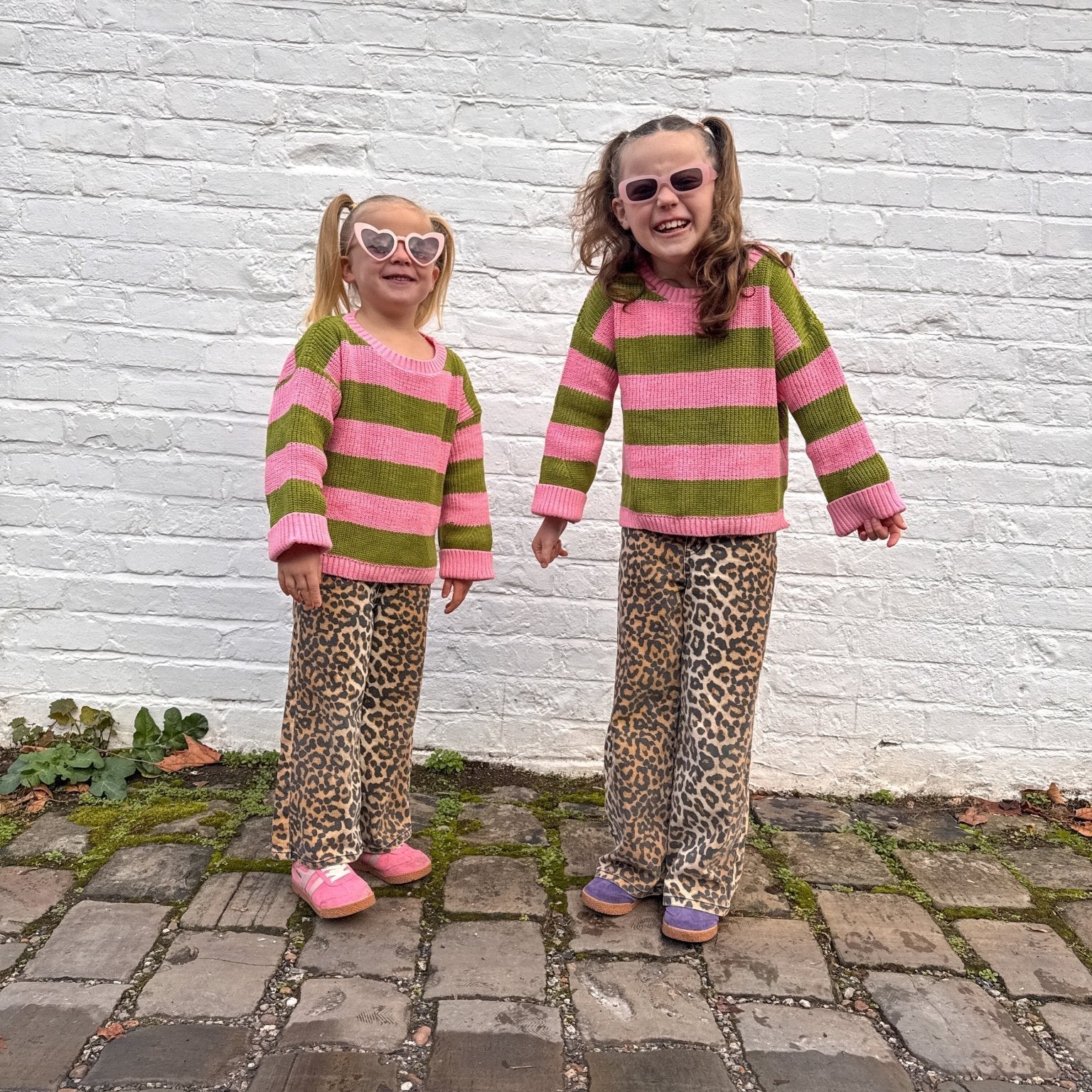 Rhiannon Kids Chunky Stripe Recycled Cotton Blend Jumper - Pink - Image 9
