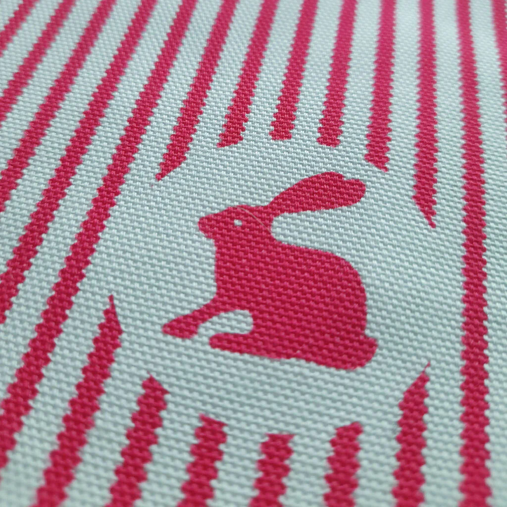 Ribbon Stripe Organic Cotton Tea Towel in Pink - Image 2