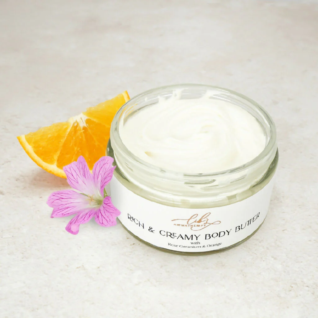 Rich and Creamy Rose Geranium and Orange Body Butter - Image 2