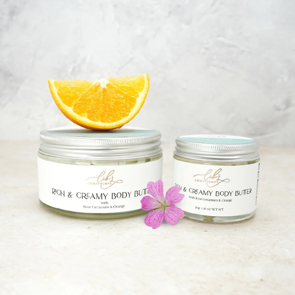 Rich and Creamy Rose Geranium and Orange Body Butter - Image 3