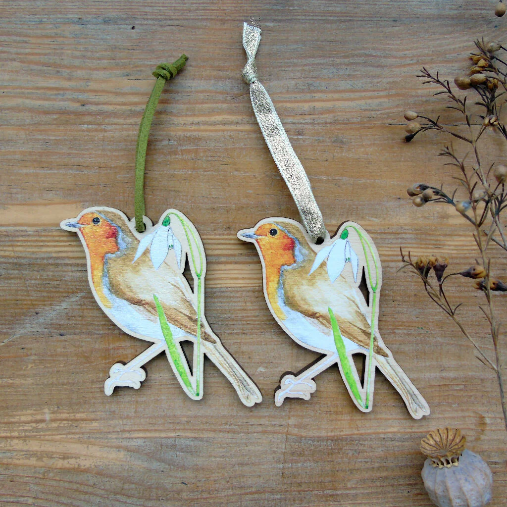 Robin Christmas Decoration and Card Letterbox Gift - Image 4