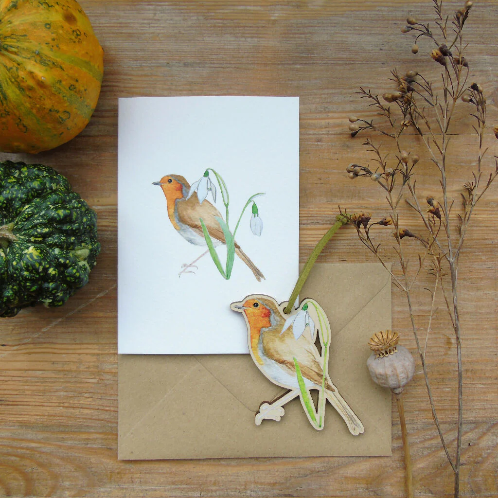 Robin Christmas Decoration and Card Letterbox Gift - Image 5