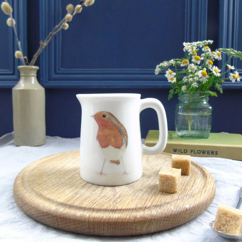 Robin Fine Bone China Quarter Pint Jug