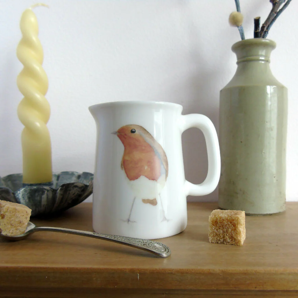 Robin Fine Bone China Quarter Pint Jug - Image 2