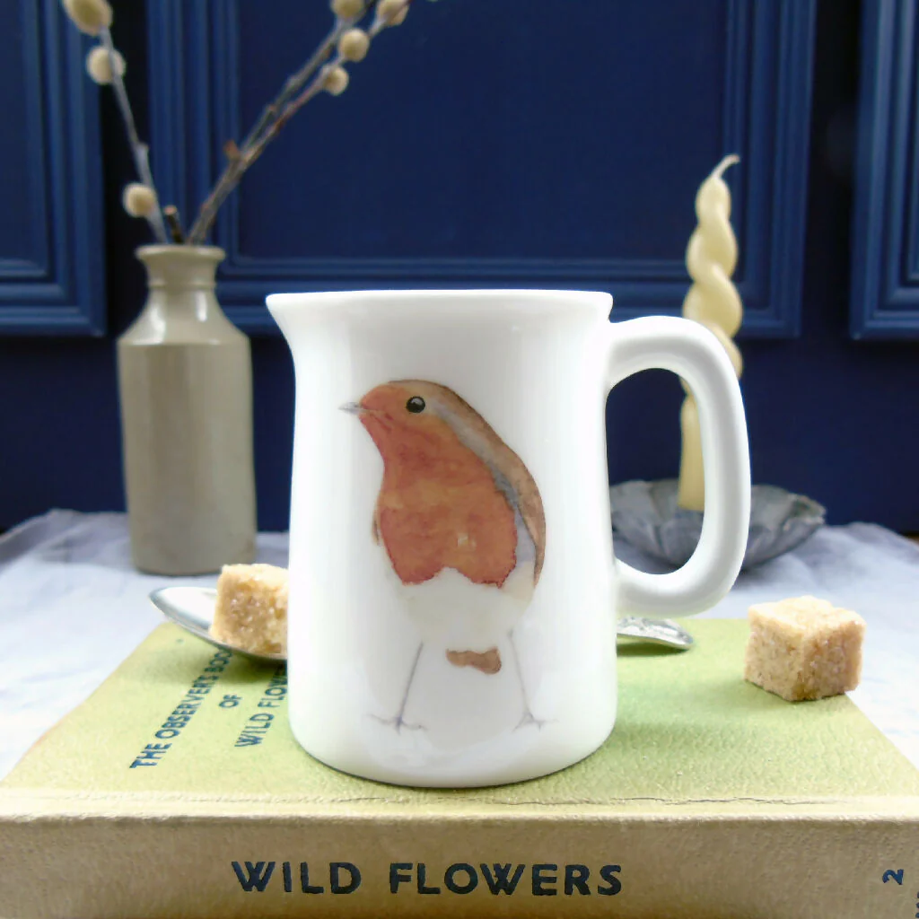 Robin Fine Bone China Quarter Pint Jug - Image 3