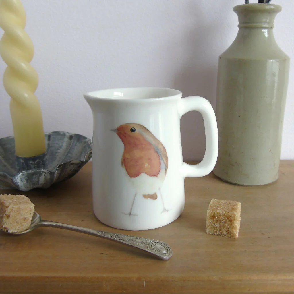 Robin Fine Bone China Quarter Pint Jug - Image 4