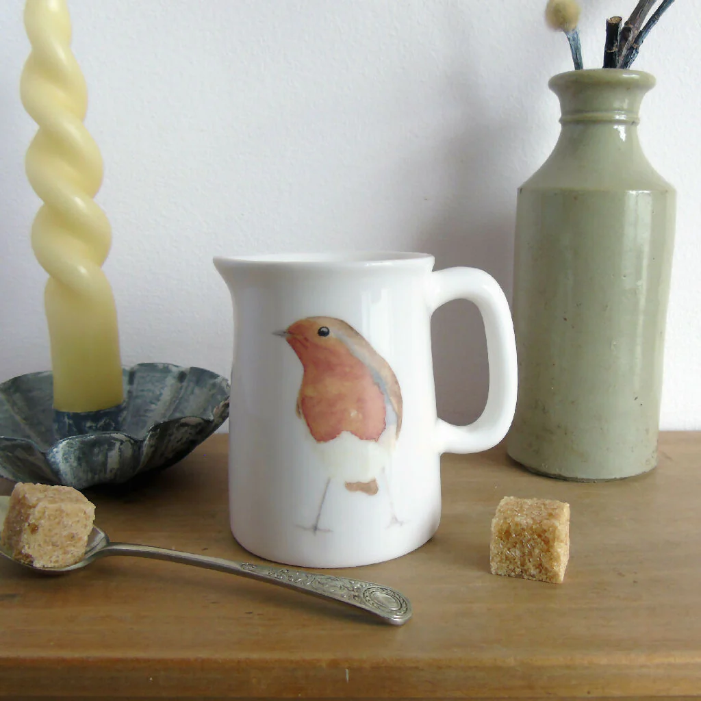 Robin Fine Bone China Quarter Pint Jug - Image 6