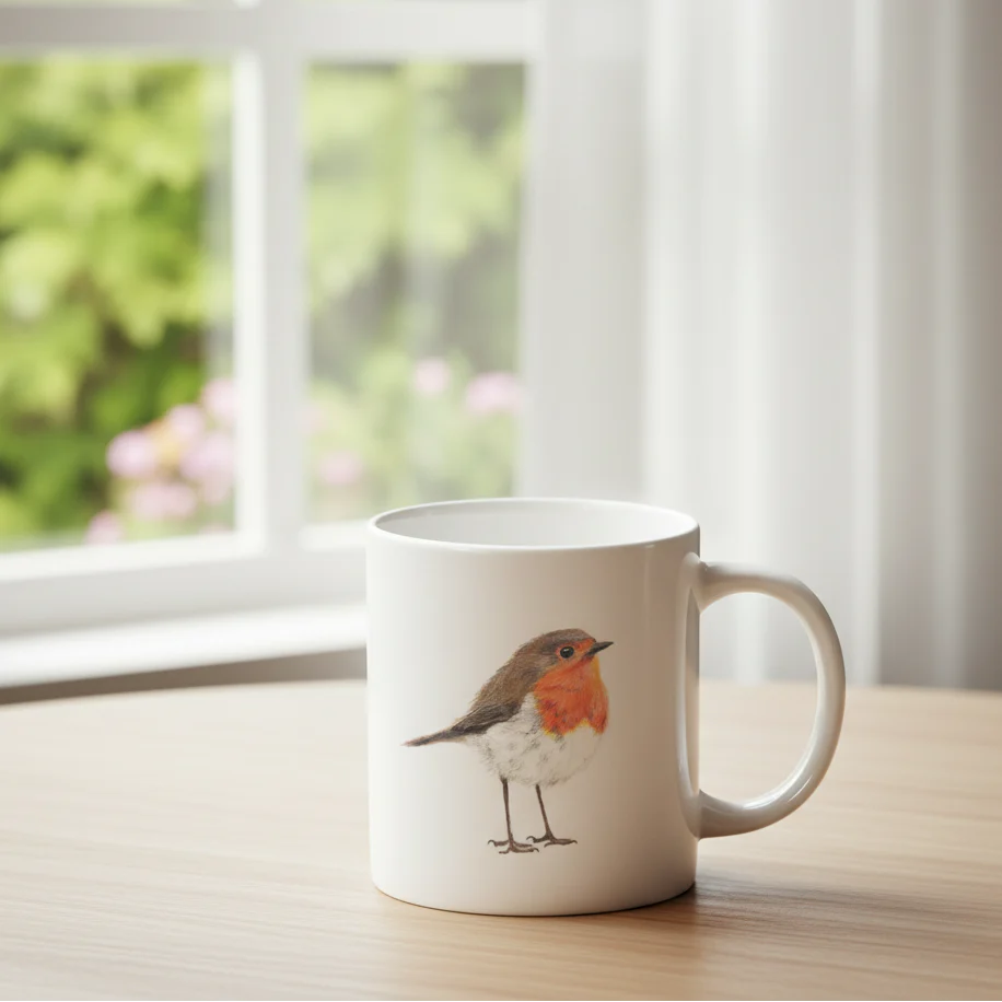 Robin Coffee Mug - Wildlife Artwork