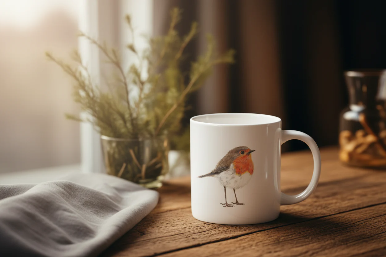 Robin Coffee Mug - Wildlife Artwork - Image 5