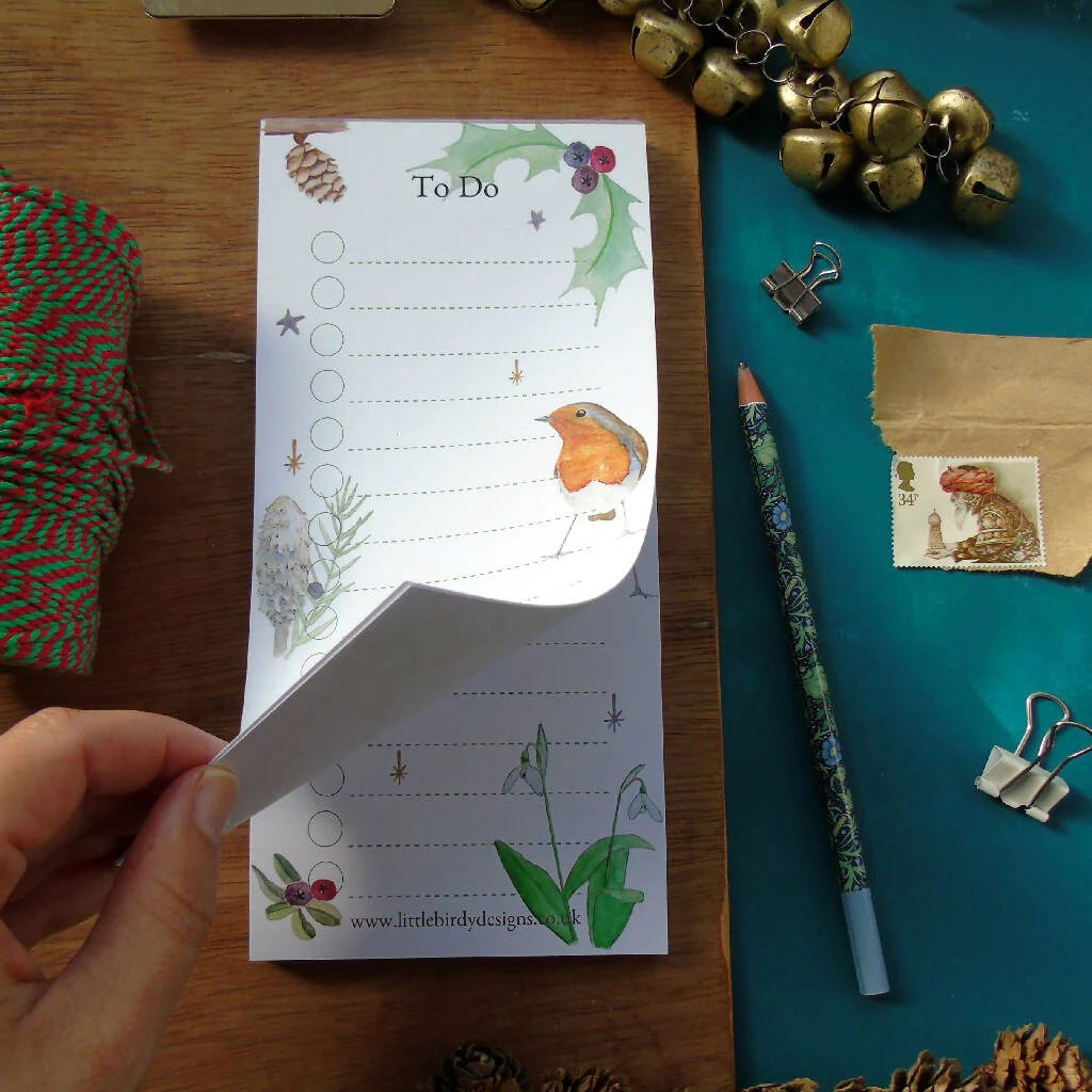 Robin 'To Do' List Christmas Notepad - Image 3