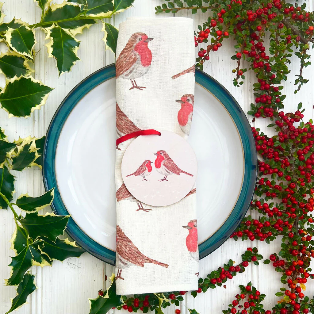 Robins Wooden Christmas Tree Decoration - Image 2