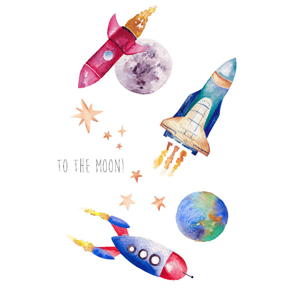 Rockets Watercolour Art Print - Image 2