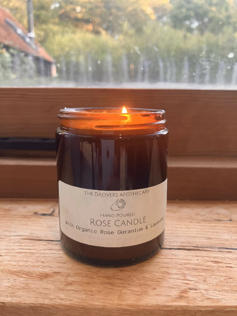 Rose Candle with Organic Essential Oils - Image 2