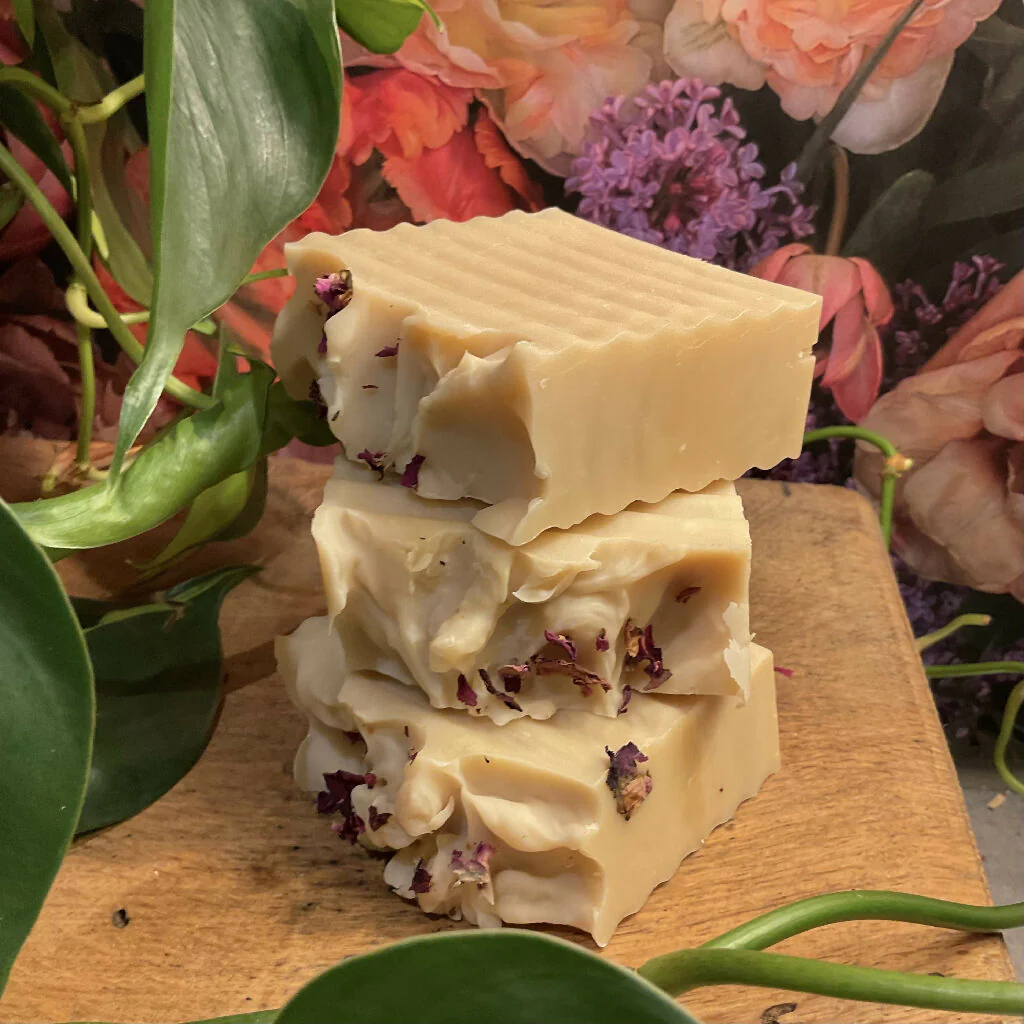 Rose geranium and patchouli soap
