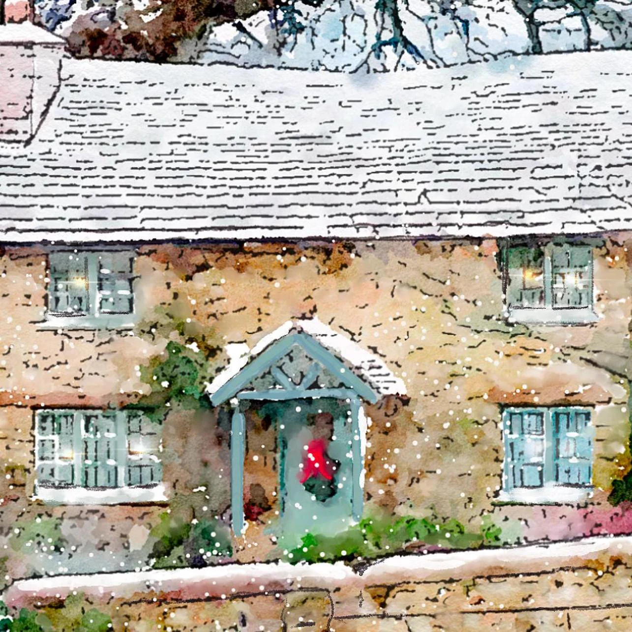 Rosehill Cottage Illustration from the movie The Holiday by Nancy Meyers - Image 7