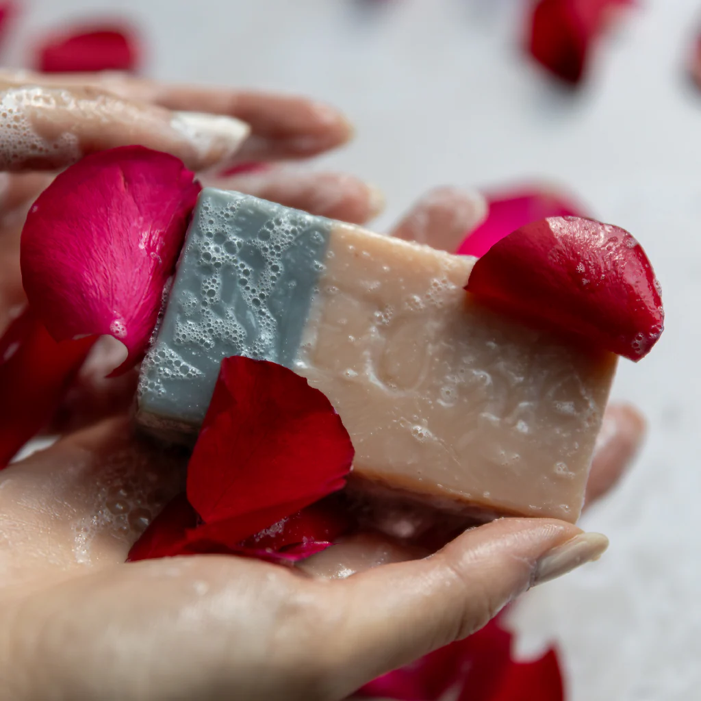 Rosehip Rose Geranium & Ylang Ylang Body Wash Bar with Org Rosehip Oil - Image 4