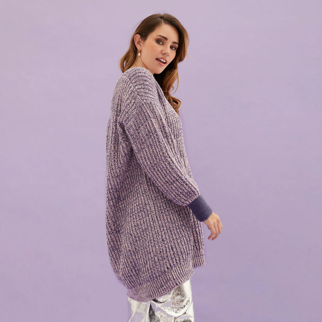 Rosie V Neck Twist Tunic Knit Jumper - Lilac - Image 4