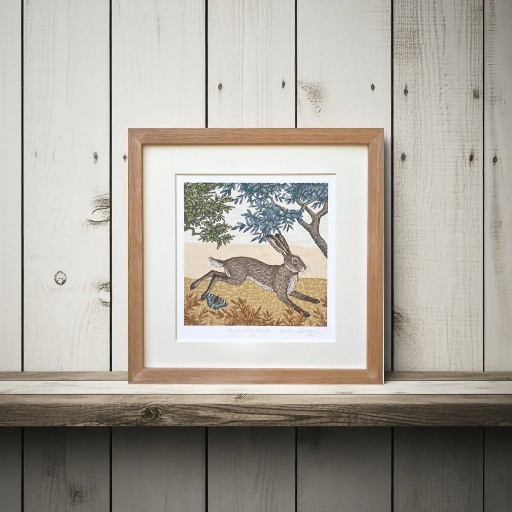 Running Hare -Signed and mounted Giclée Art Print - Image 2