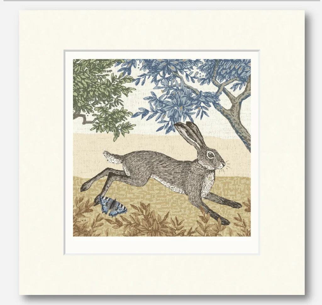 Running Hare -Signed and mounted Giclée Art Print - Image 4