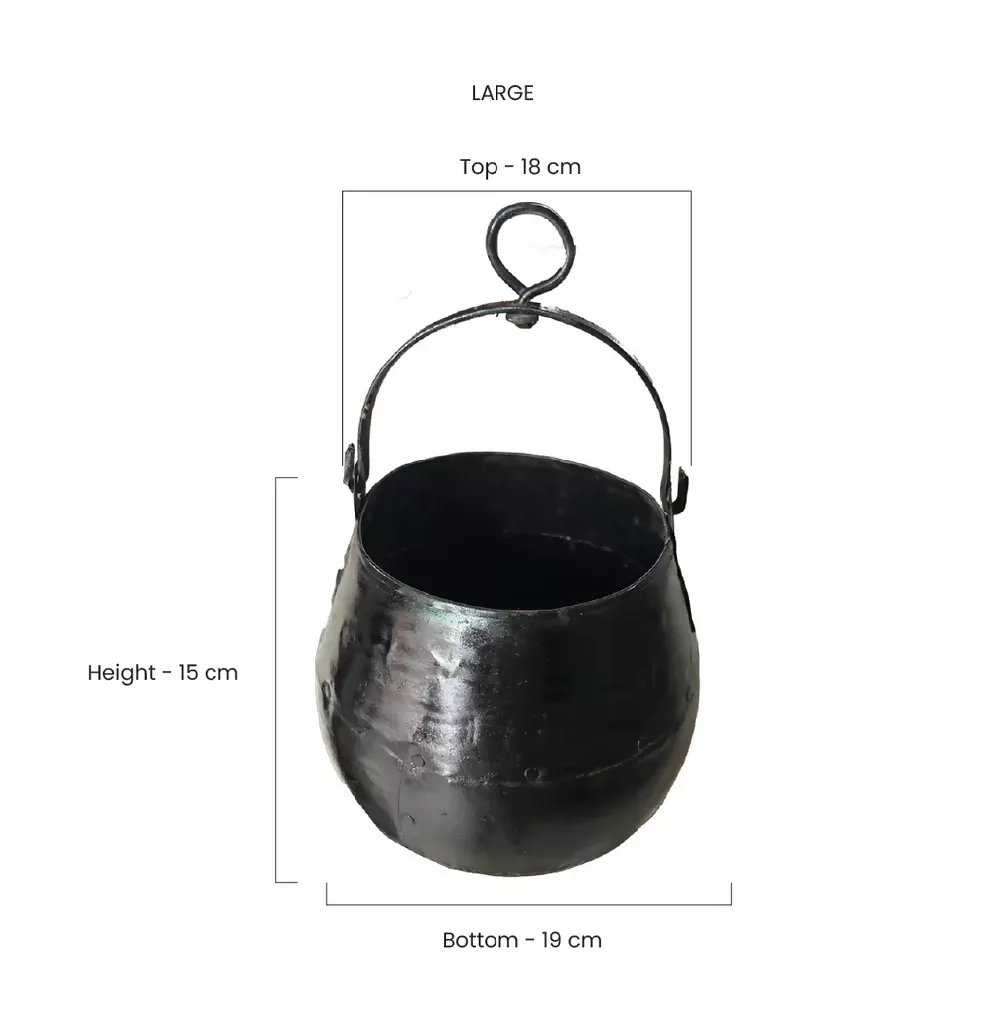 Rustic Metal Hanging Planter - Sinduri - Image 3