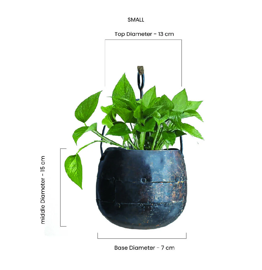 Rustic Metal Hanging Planter - Sinduri - Image 5