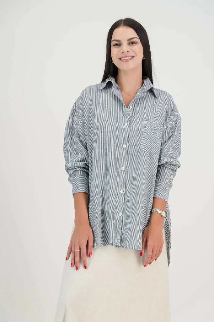 Sadie Linen Boyfriend Shirt - Image 5