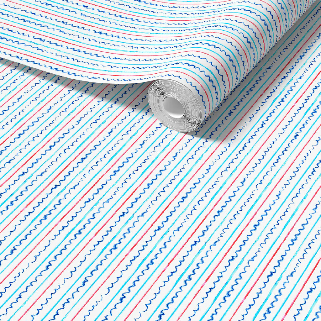 Sail Ahoy! Stripe Sustainable Wallpaper