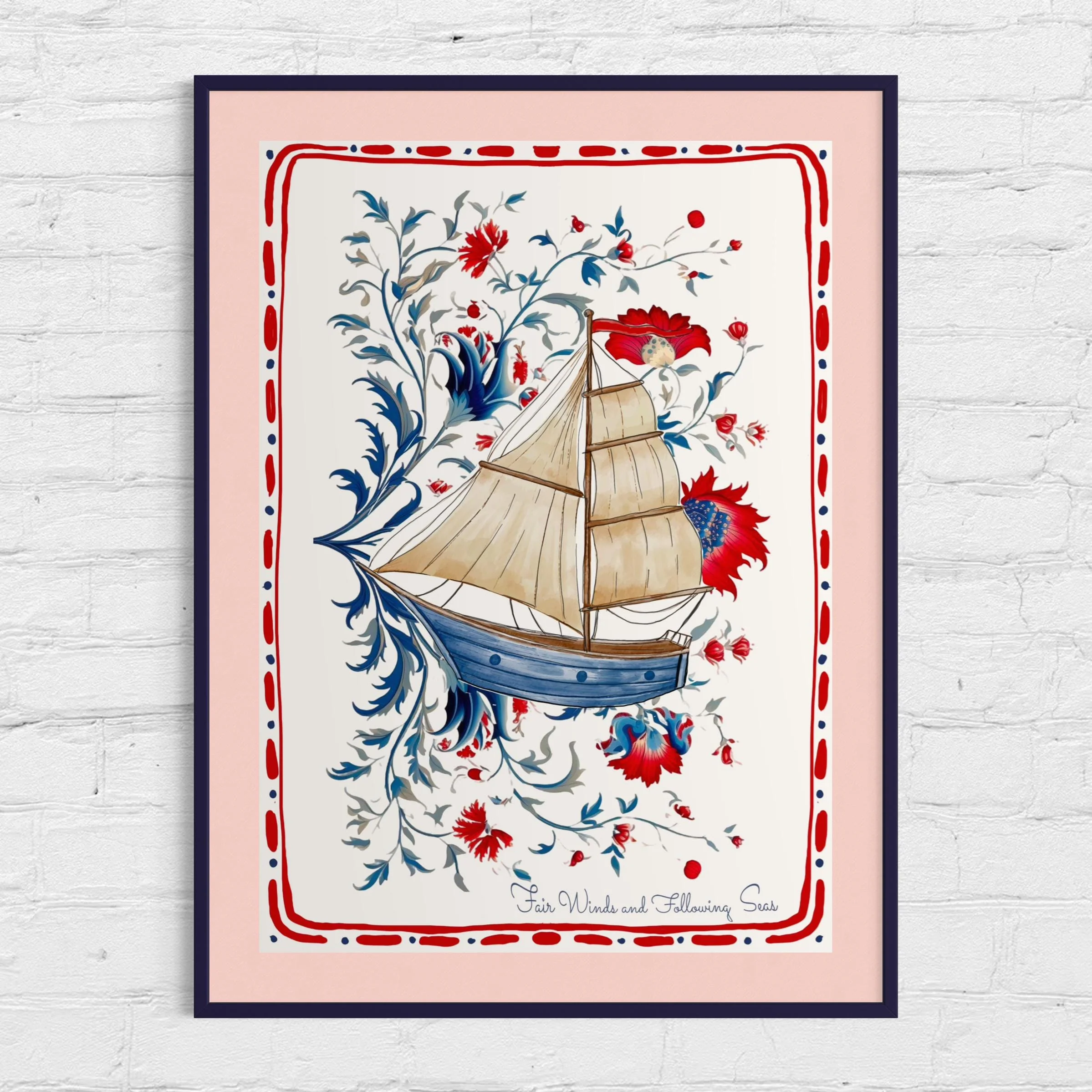 Sailboat Art Whimsical Coastal Print Nantucket Sailing - Image 8