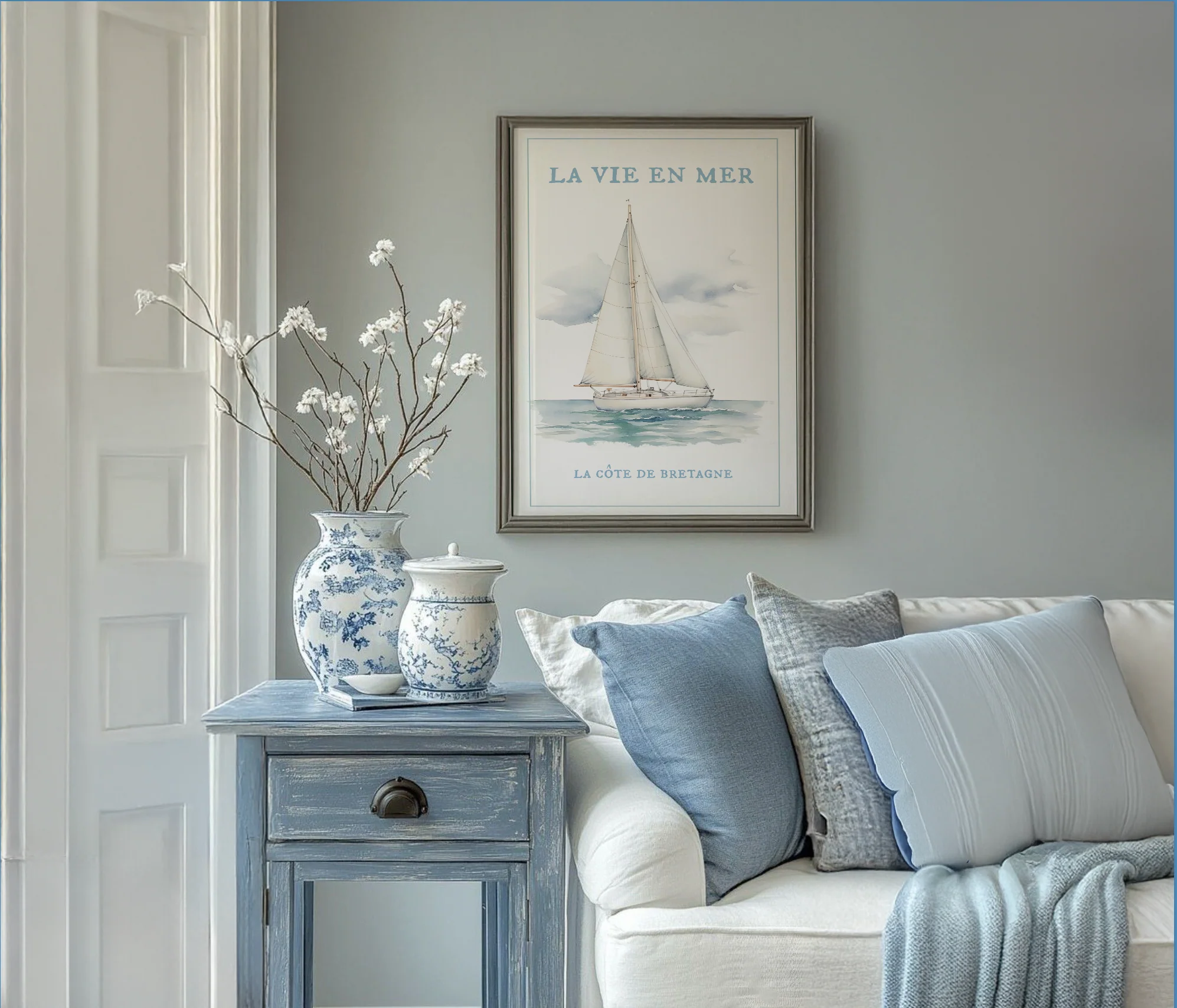 Sailboat Print Nautical Kitchen Wall Art Nancy Meyers Style Decor - Image 2