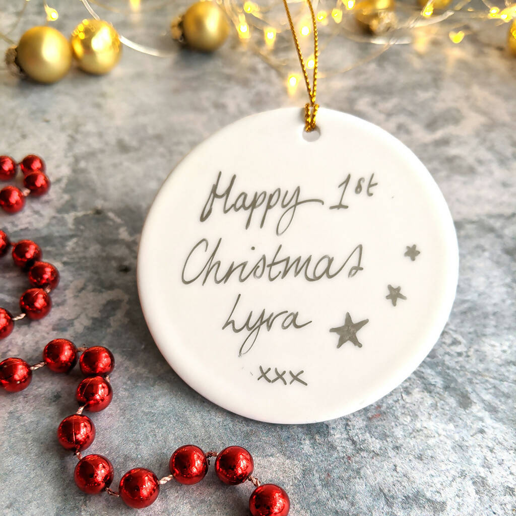 Santa Fox Personalised Ceramic Christmas Ornament - Image 2