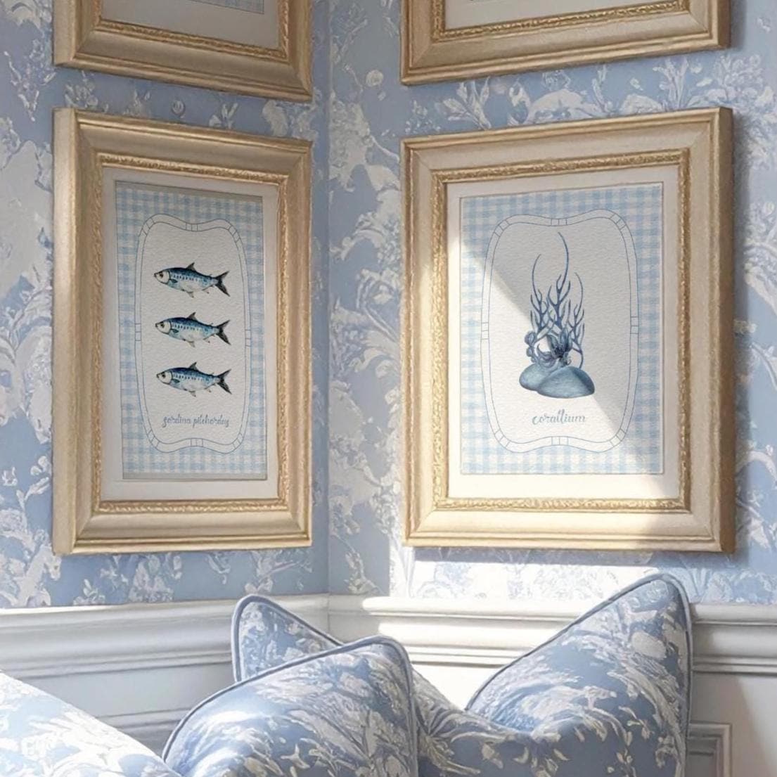 Sardine Print Art Ocean Seaside Print Lobster Print Coastal Decor Wall Art - Image 3