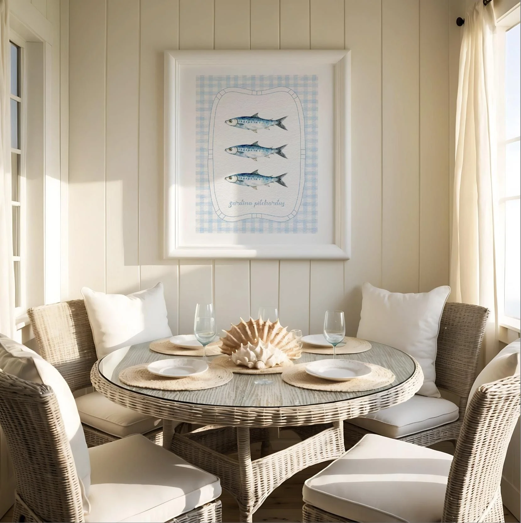 Sardine Print Art Ocean Seaside Print Lobster Print Coastal Decor Wall Art - Image 7