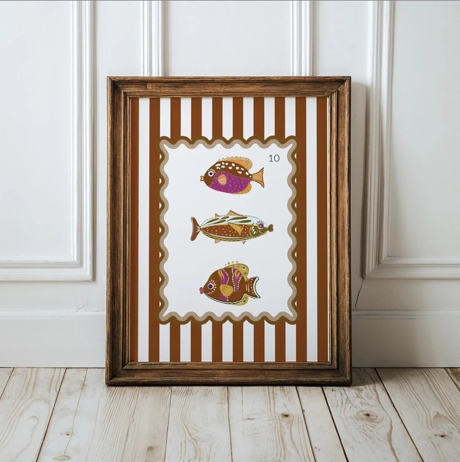 Sardines Print Coastal Wall Art Available in 6 Colors - Image 2