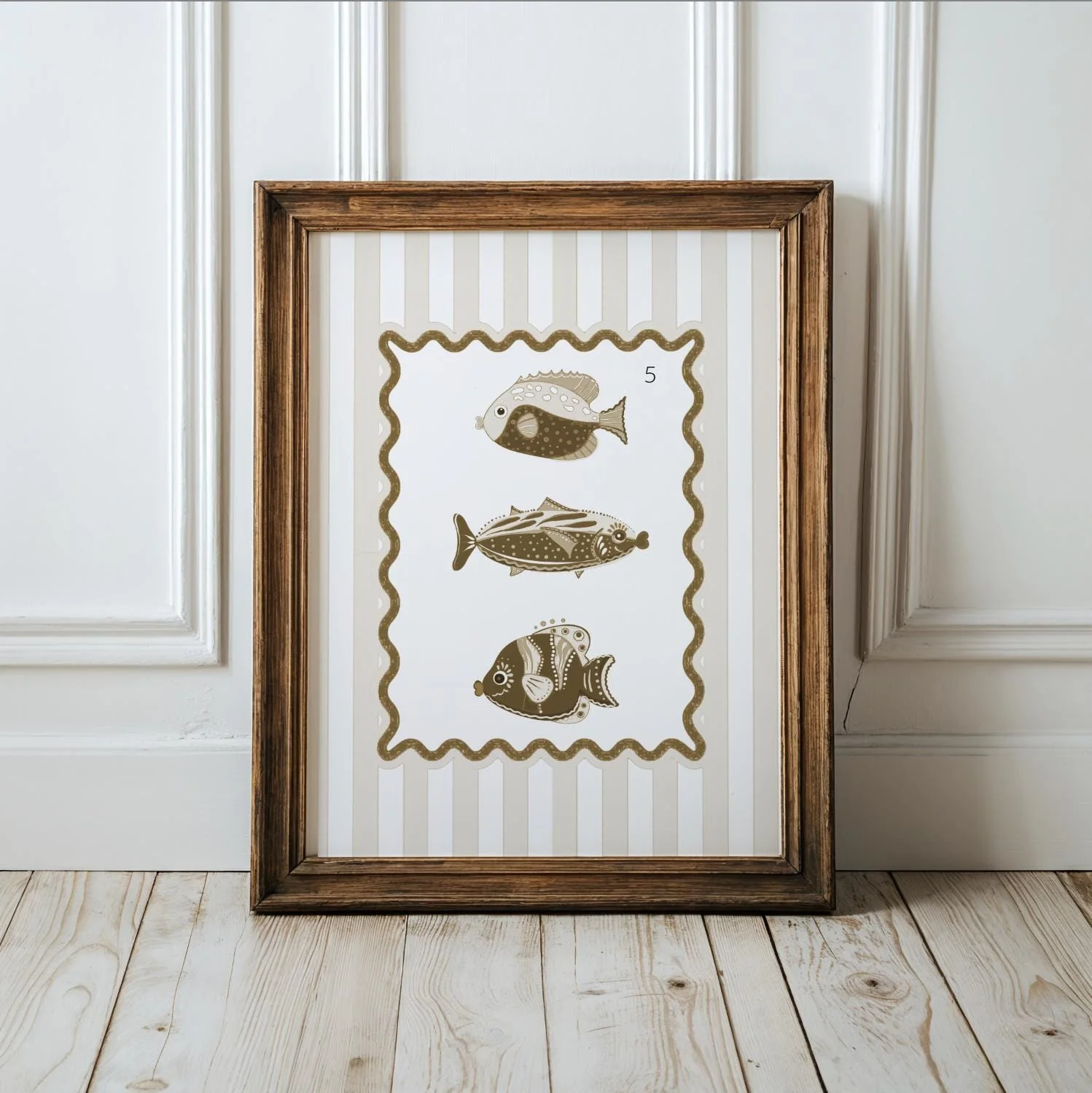 Sardines Print Coastal Wall Art Available in 6 Colors - Image 6