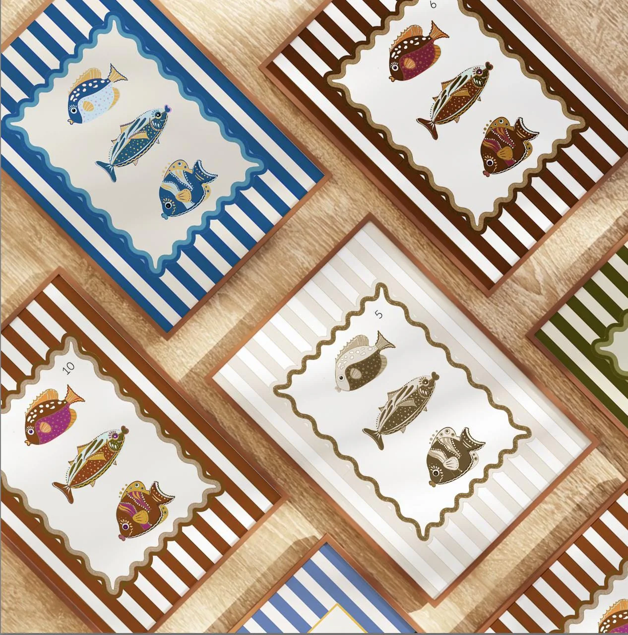 Sardines Print Coastal Wall Art Available in 6 Colors - Image 8
