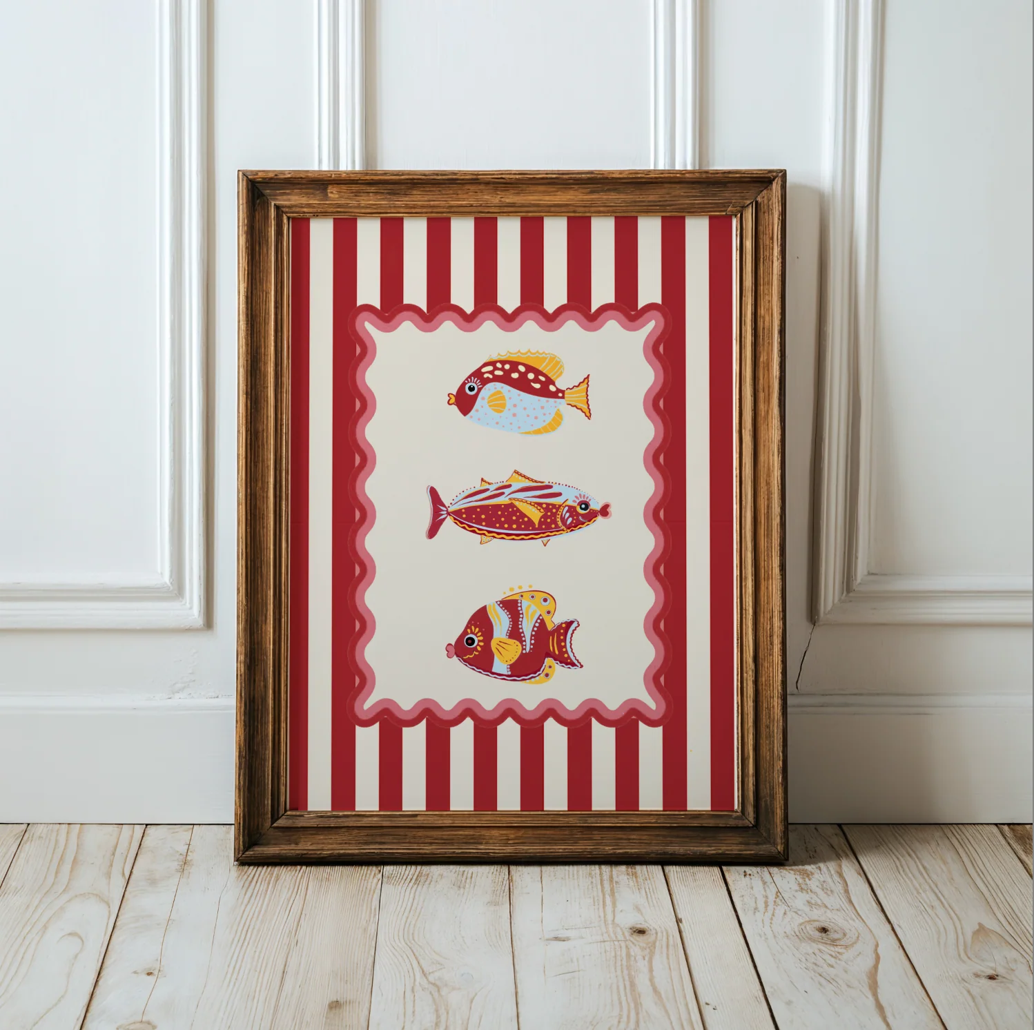 Sardines Wall Art Coastal Print of Colorful Fishes - Image 2