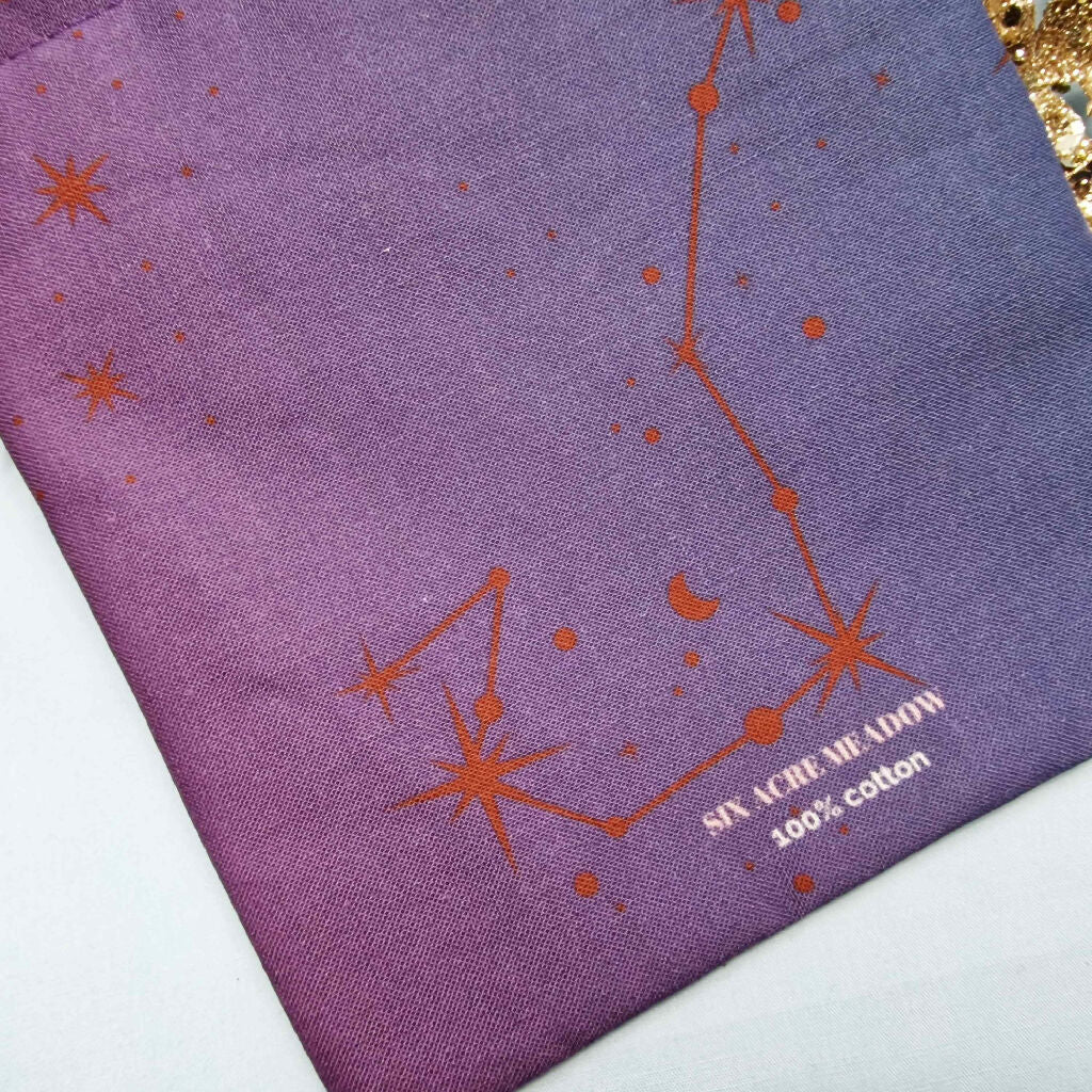 Scorpio Geranium Birth Flower Gift Pouch in Blue and Purple - Image 4