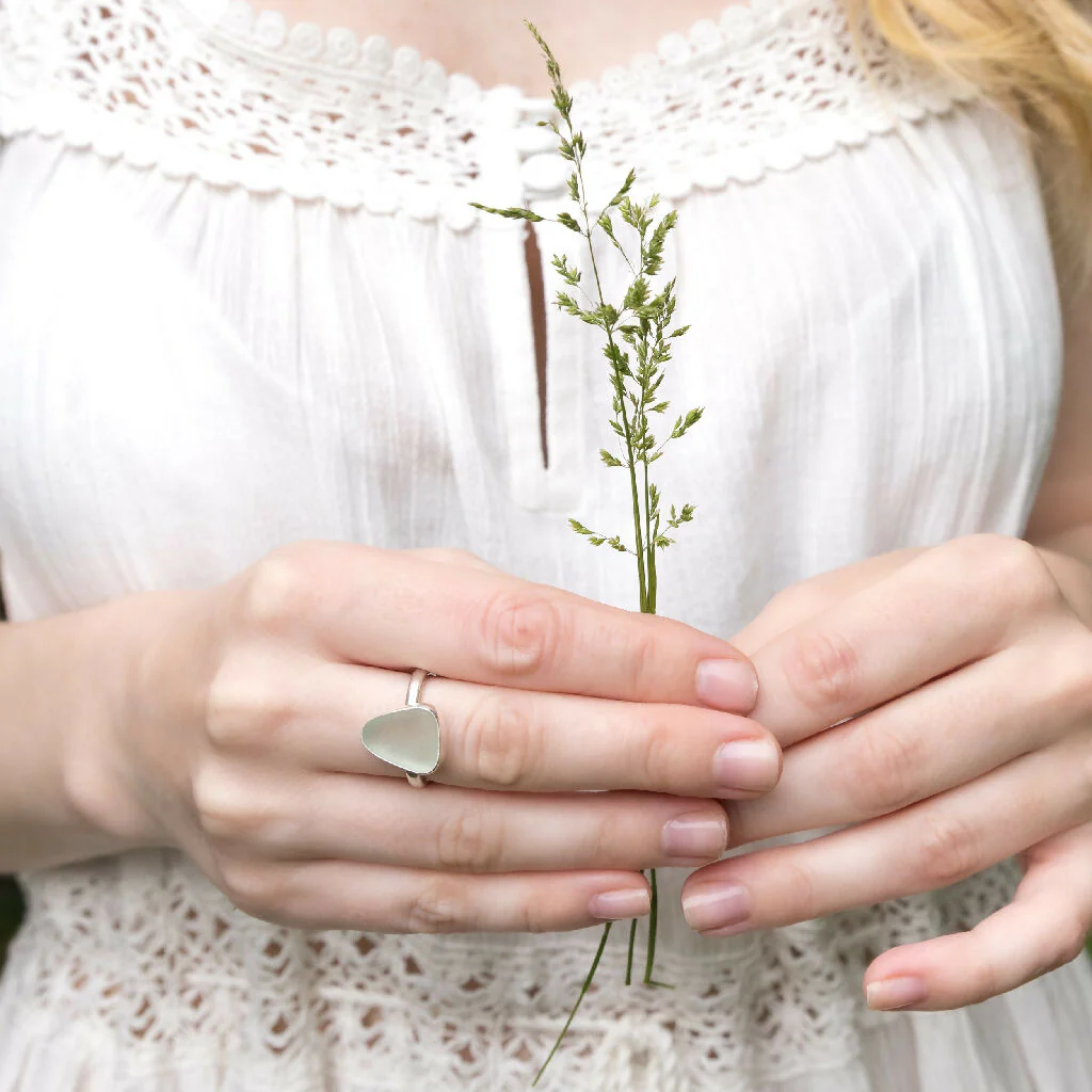 Sea Glass & Silver Ring - Image 10
