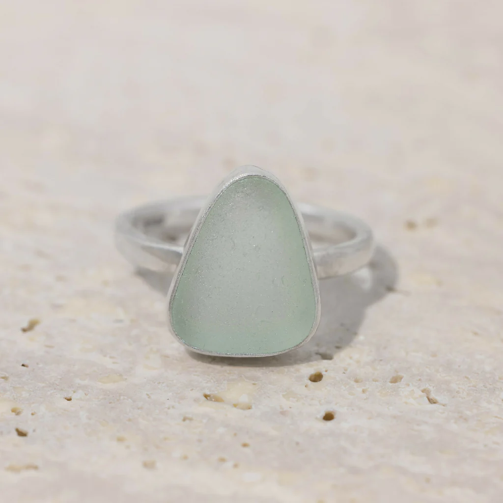 Sea Glass & Silver Ring - Image 2