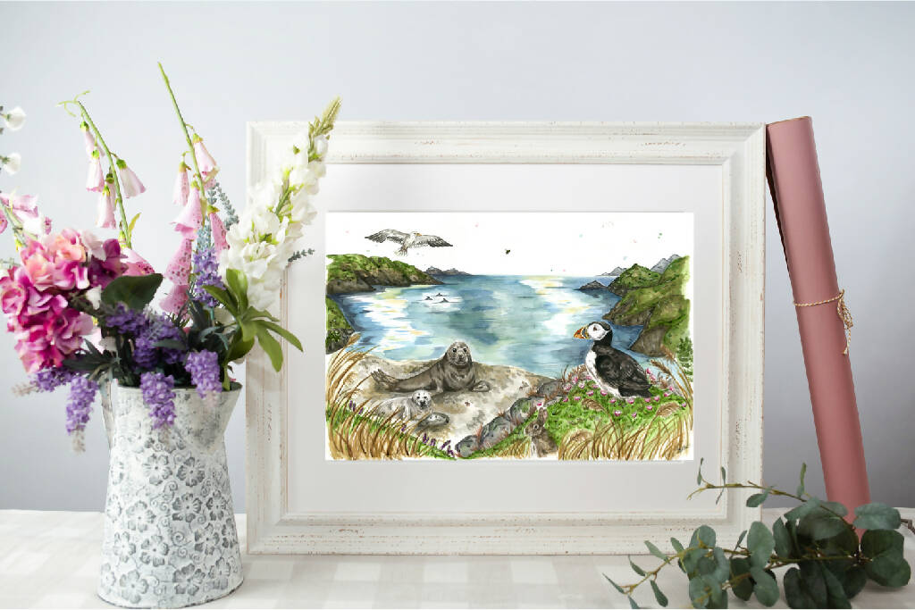 Seals and Puffins Seaside 'Pembroke Days' Limited Edition Print - Image 2