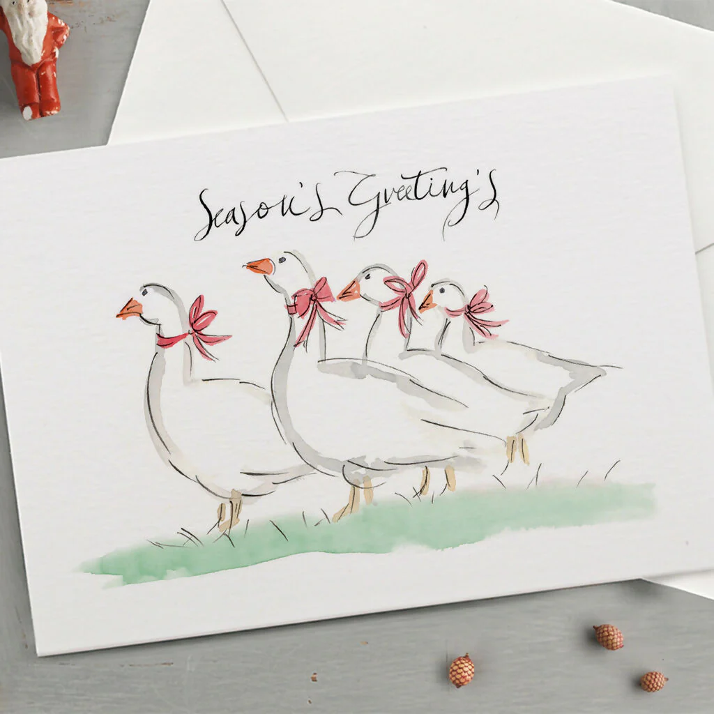 'Season's Greetings' Gaggle Of Geese Christmas Card - Image 2