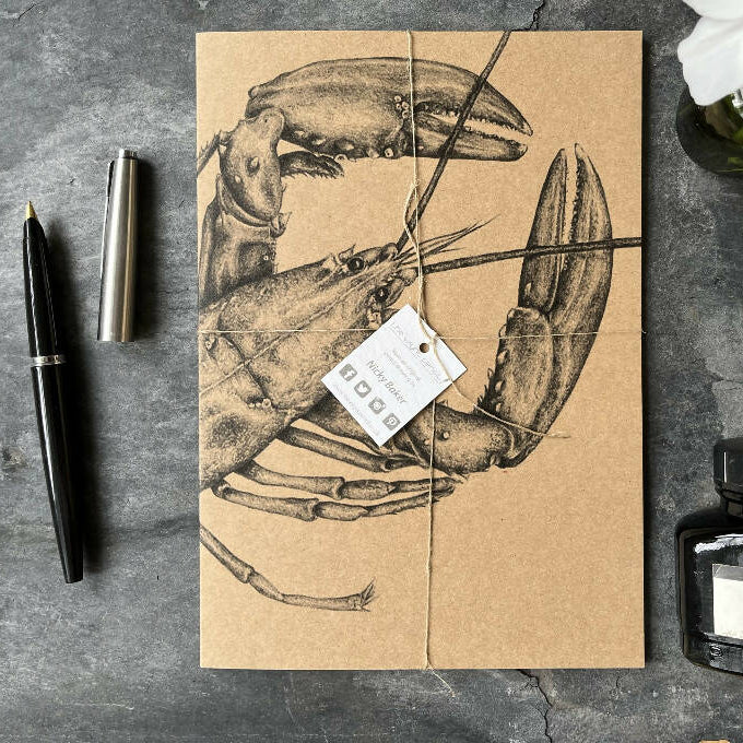 Selection of Three Kraft Notebooks - Crab, Mackerel and Lobster - Image 3