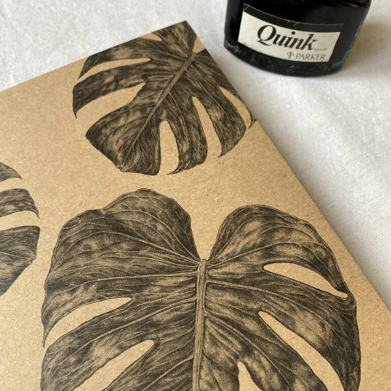 Selection of Three Kraft Notebooks - Monstera, Daisy and Fern - Image 3